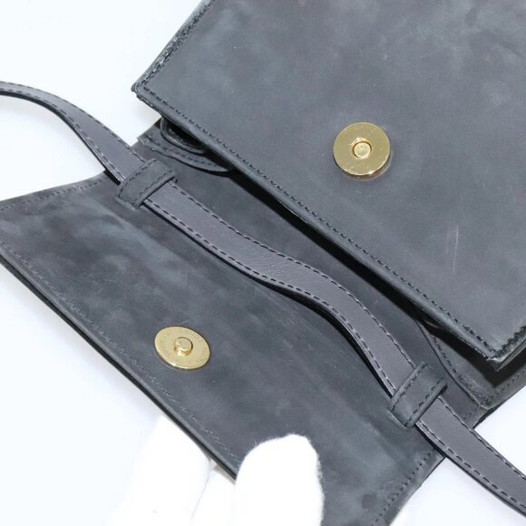 Salvatore Ferragamo Shoulder Bag Suede Gray Auth - Picture 10 of 16